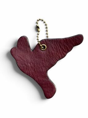 Leather Dove Keychain Bag Charm